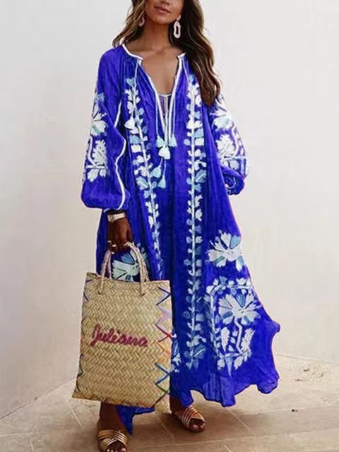 Oversize Boho nyomott maxi ruha