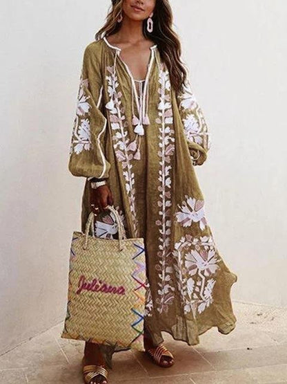 Oversize Boho nyomott maxi ruha